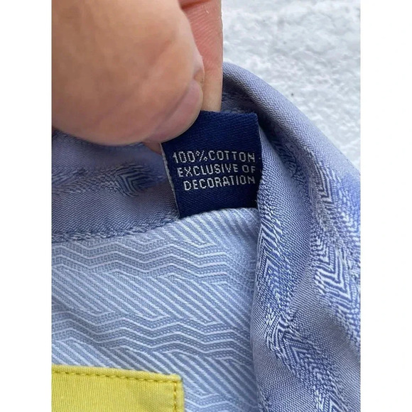 Robert Graham Mens Long Sleeve Button Down Cotton Shirts Blue Sz M - Picture 10 of 11